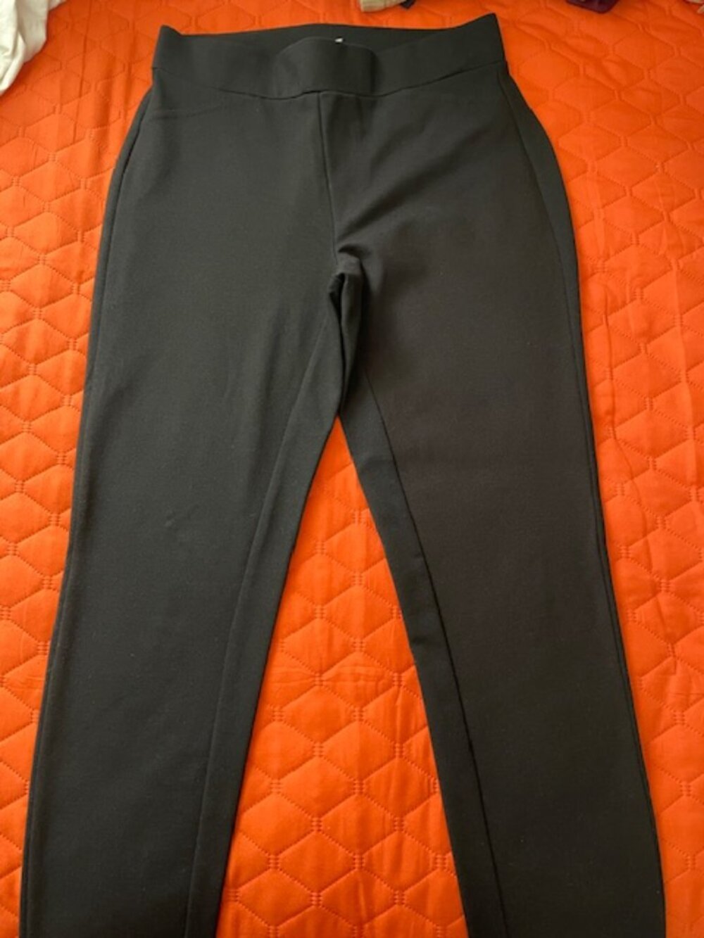 Michael Kors Ponte Pull-On Pants, Black with Faux Pockets Front & Back Sz S